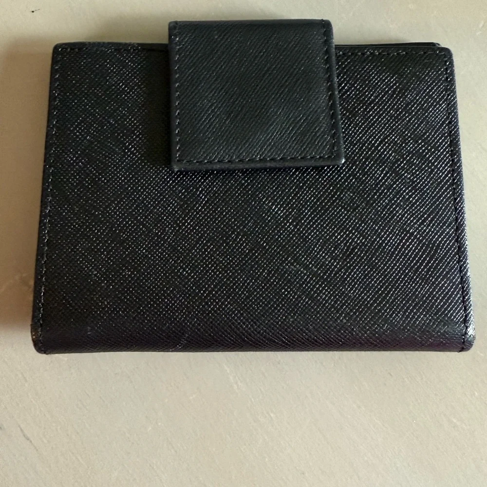 Prada authentic Tessuto Black Leather Card Holder wallet new in box